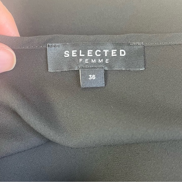 Selected Femme Black Slip Dress Size 36 USA 8 Cocktail Party Date Old Money - Picture 15 of 15